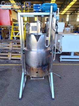 Tacho cozinhador encamisado a gs basculante em inox 100 litros